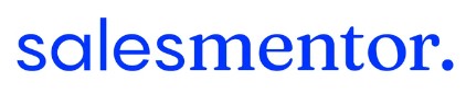 Salesmentor logo in blue text and white background